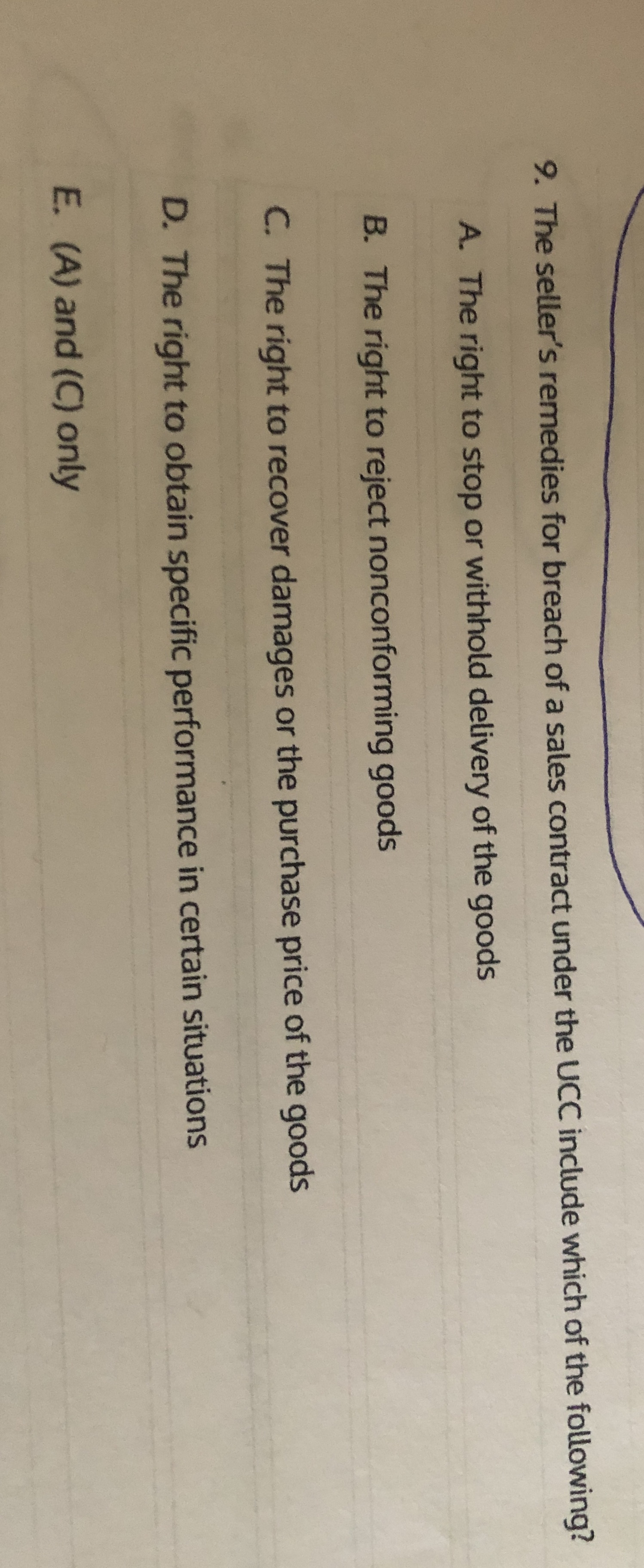 Can't find the answer to this question. Please help with #9 9.