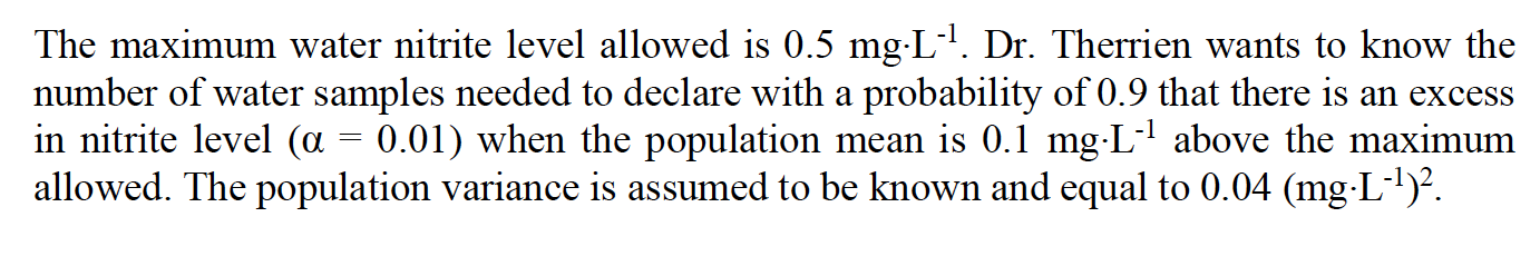 The maximum water nitrite level allowed is 0.5 mg-L'l. Dr. TheIrien