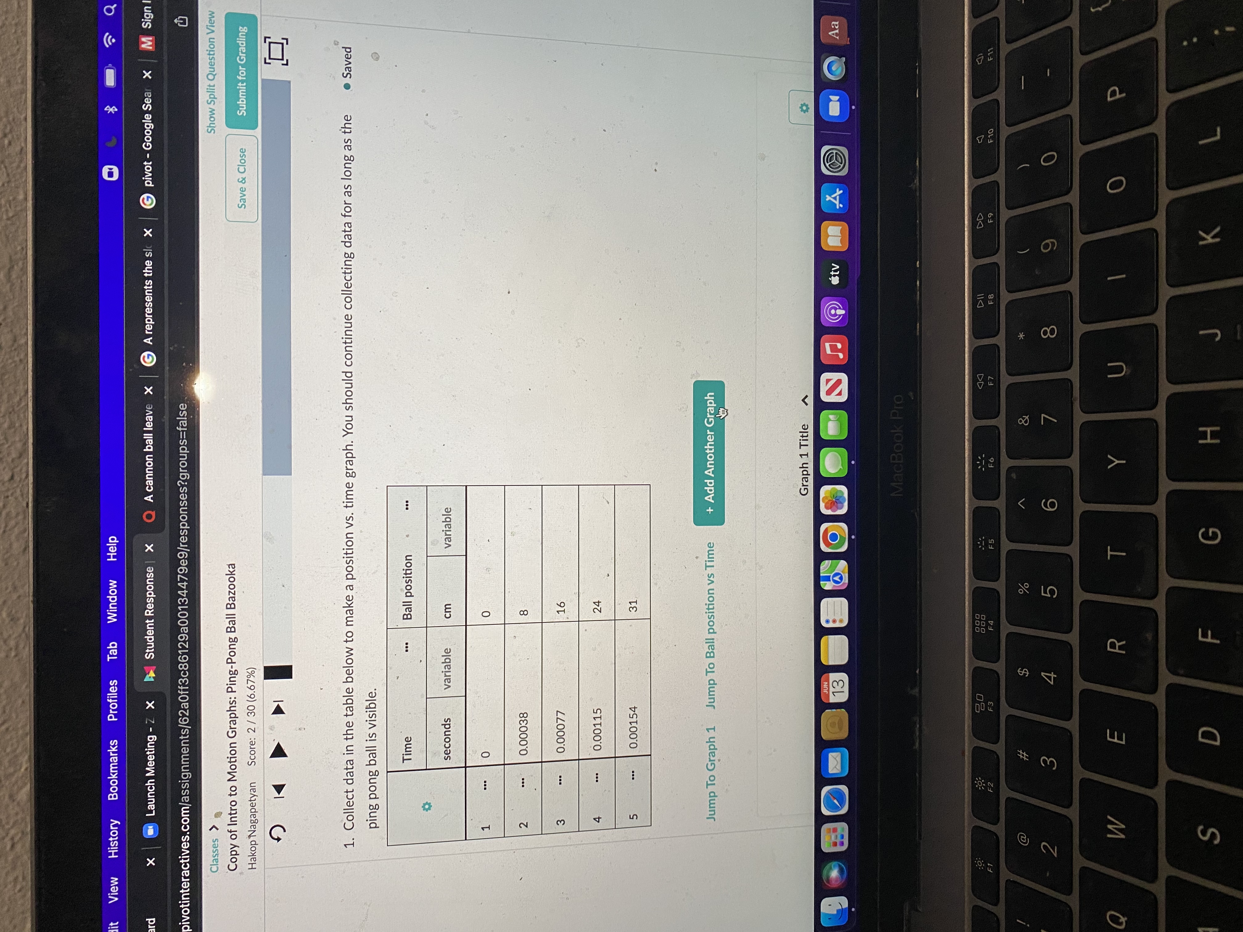 Meeting - Z X Student Response | X Q A cannon ball