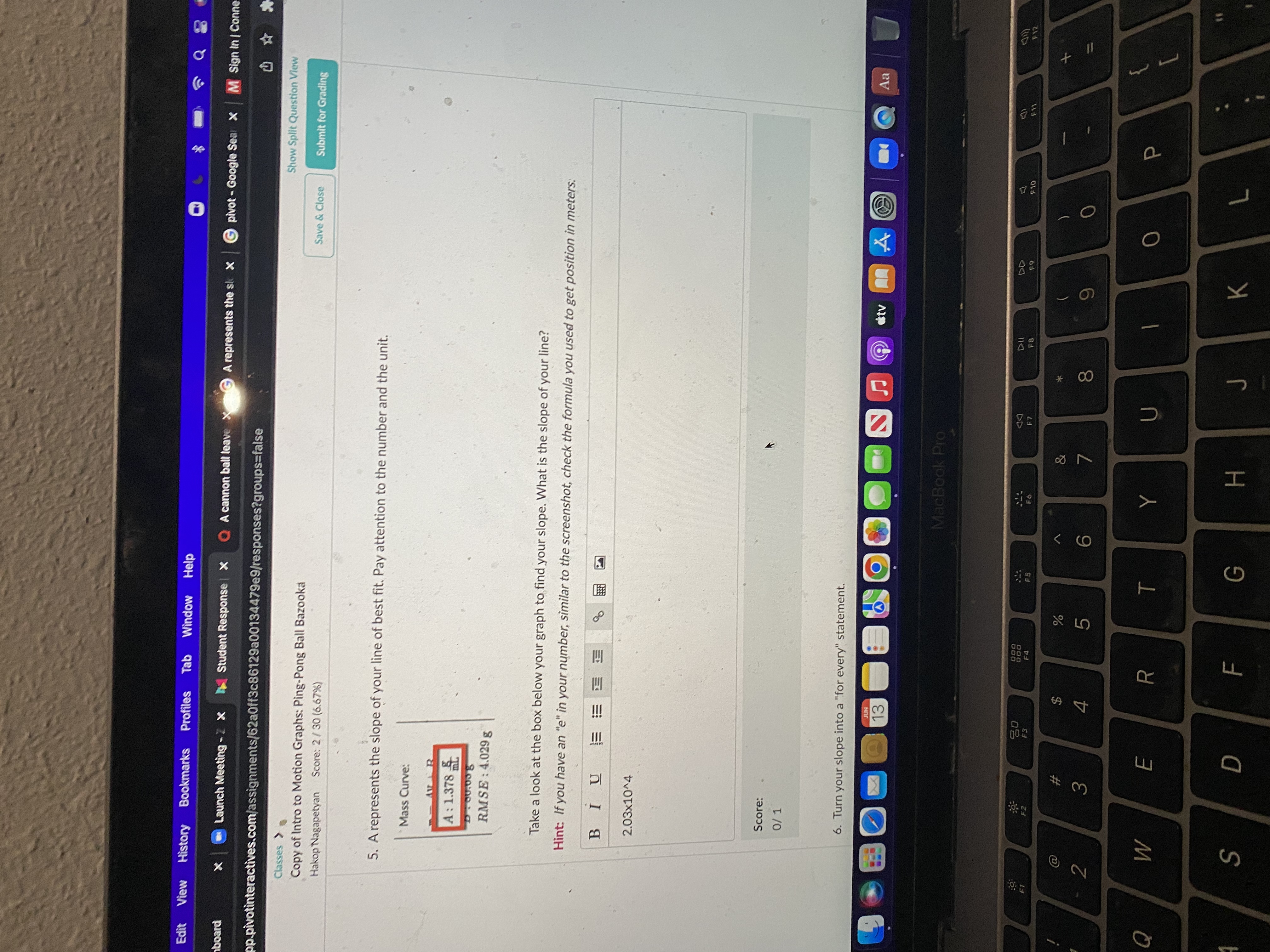 velocity will also be the s position vs. time graph. We can