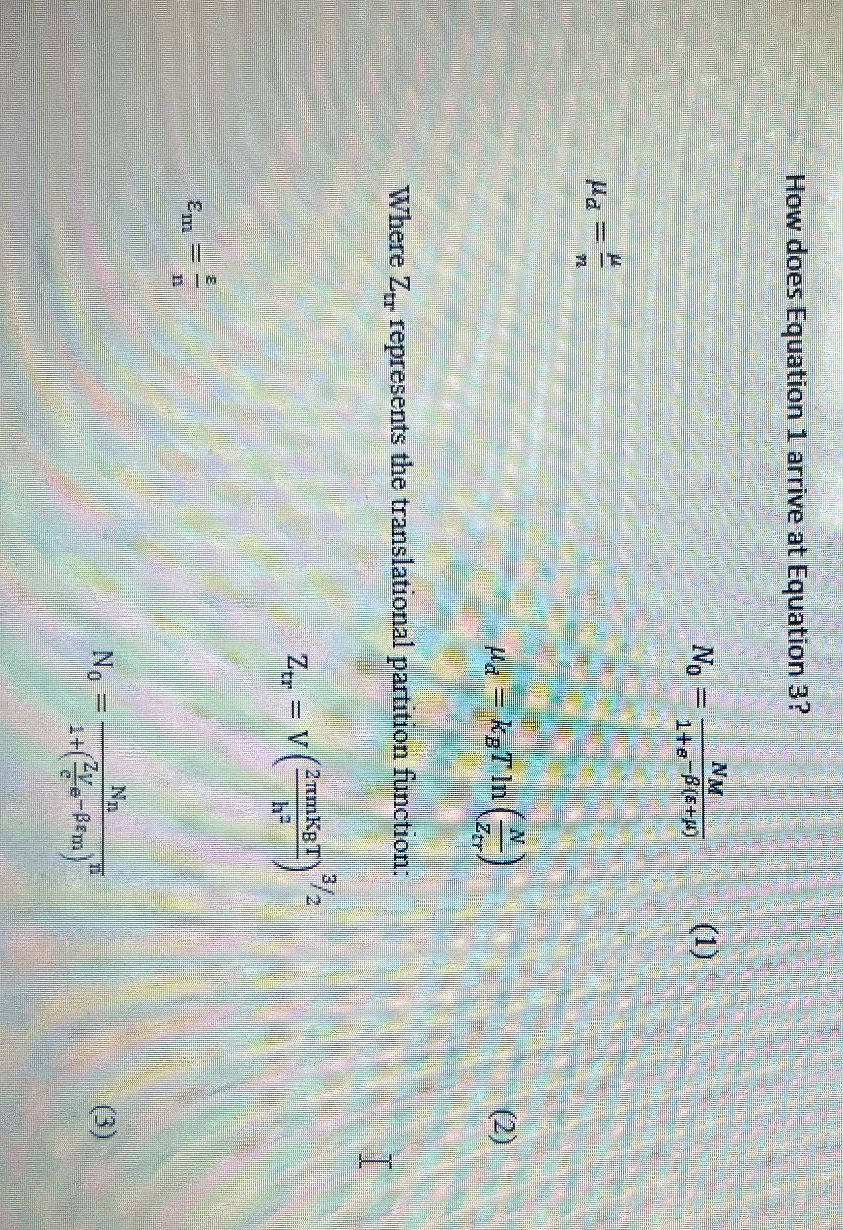  How does Equation 1 arrive at Equation 3? = NM La