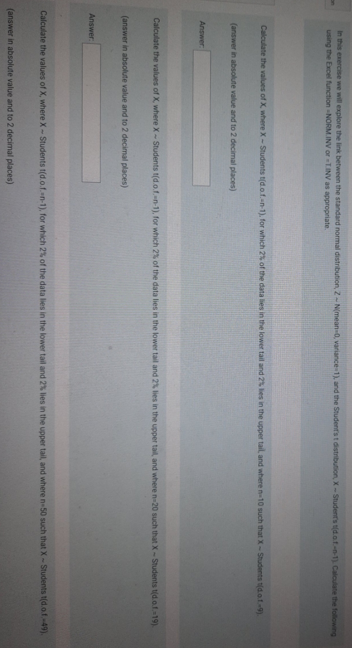 anyone help? In this exercise we will explore the link between the