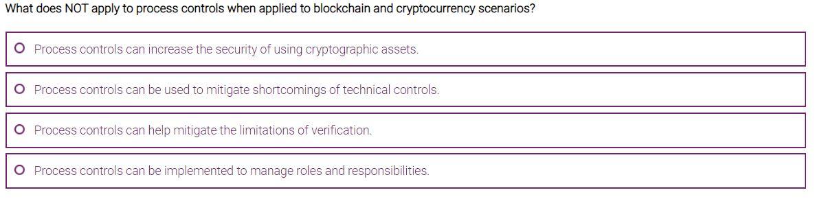  What does NOT apply to process controls when applied to blockchain