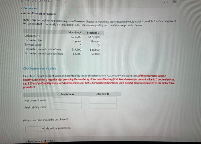 - / 1 III View Policies Current Attempt in Progress BAK