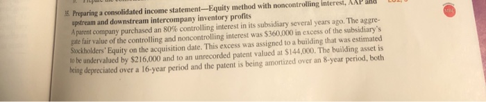  Preparing a consolidated income statement-Equity method with noncontrolling interest, AAP upstream