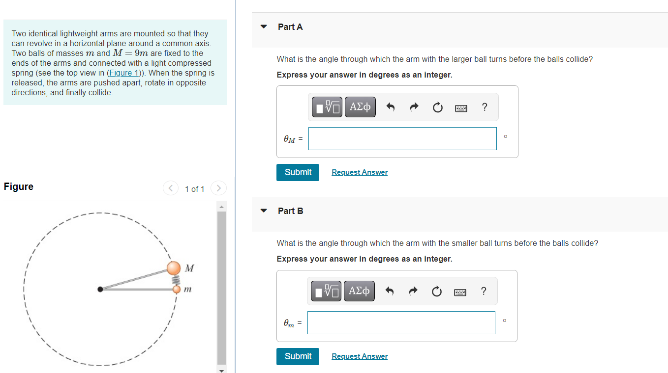  Part A Two identical lightweight arms are mounted so that they