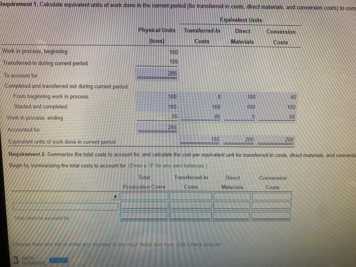 (tons) Costs Materials Costs 1001$ 75.000 5 OS 30,000 T006 099 60%