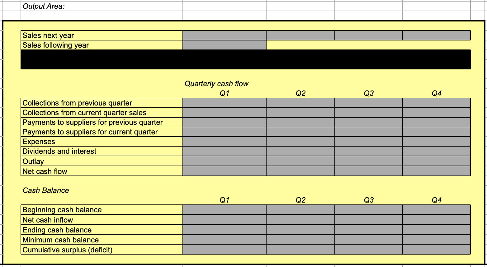 and solve for Cash Budget. Chapter 26 NAME: Keafer Manufacturing Working Capital