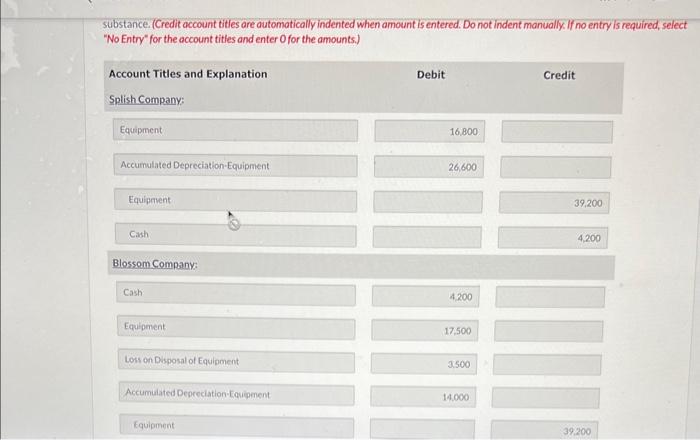 journal entries to record the exchange on the books of both companies.