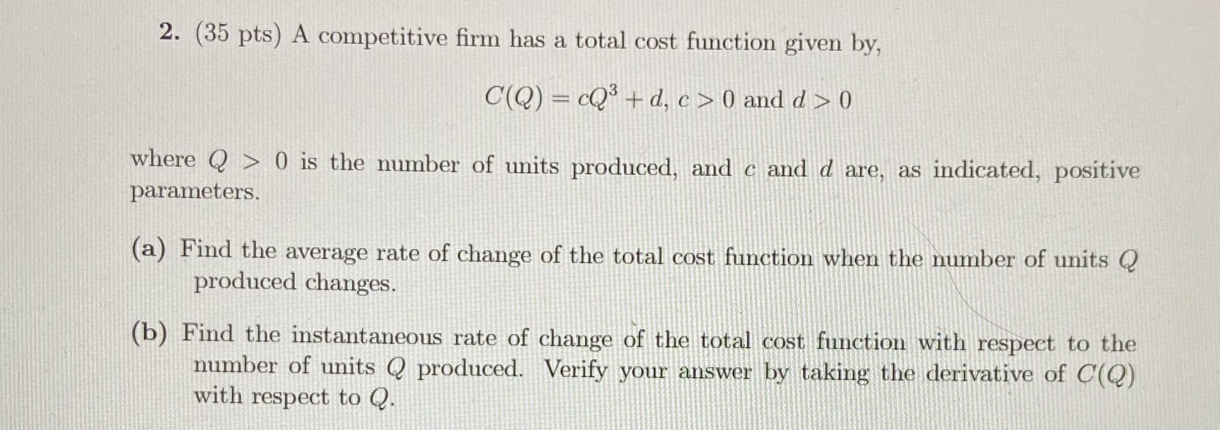 Hello, I need the answer to this question please. 2. (35 pts)