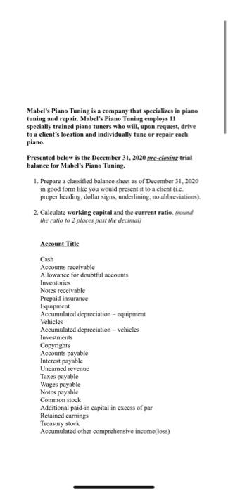  This is all the information i was given to complete these