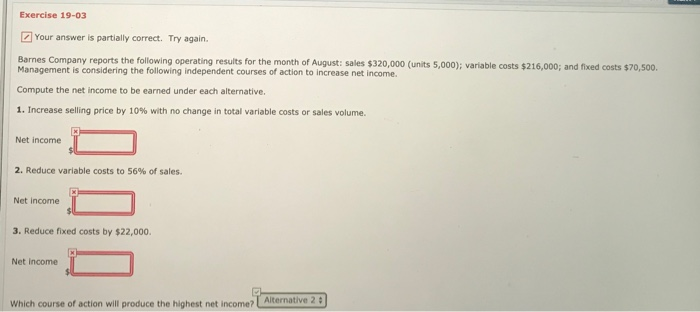  Exercise 19-03 Your answer is partially correct. Try again. Barnes Company