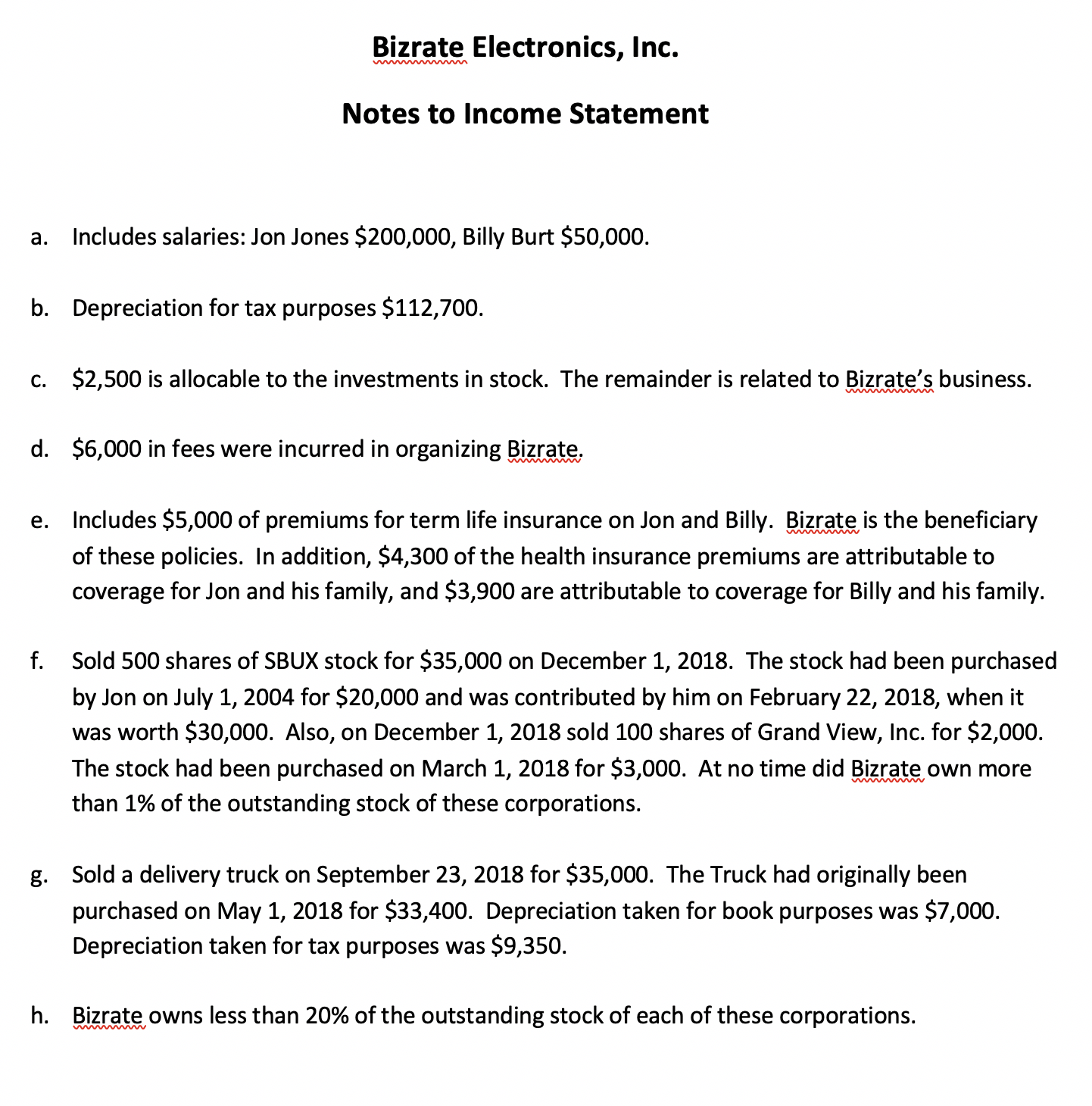 calculations for Jon and Billy's basis in Bizrate's stock and Bizrate basis