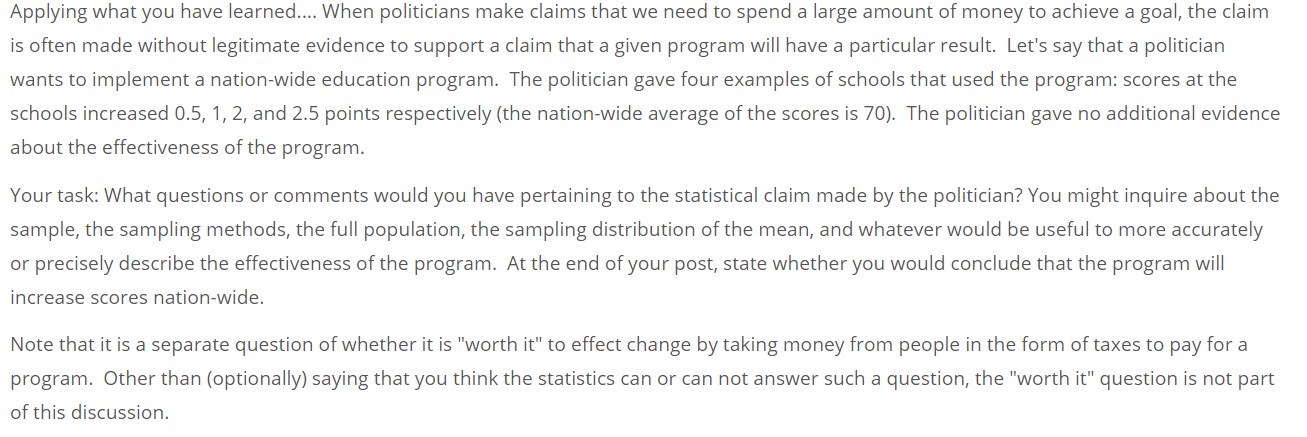 Please help with this question Applying what you have learned.... When politicians