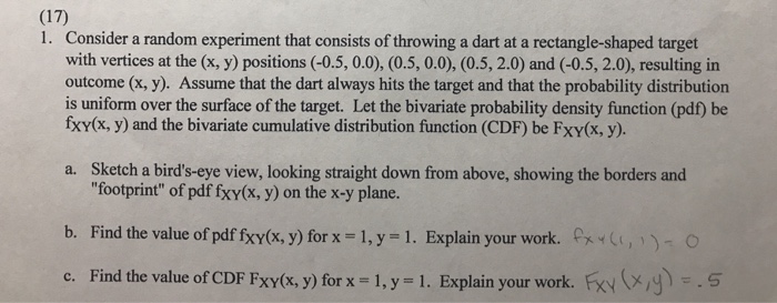 Next Problem (1 point) igs The bivariate distribution of X and Y