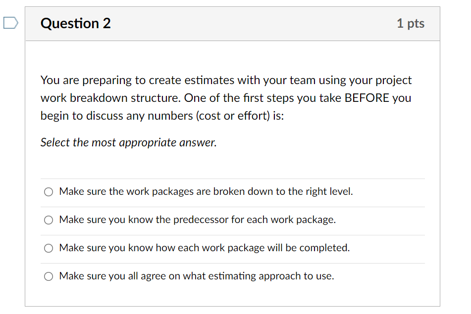 During this phase we would create a project charter and find out