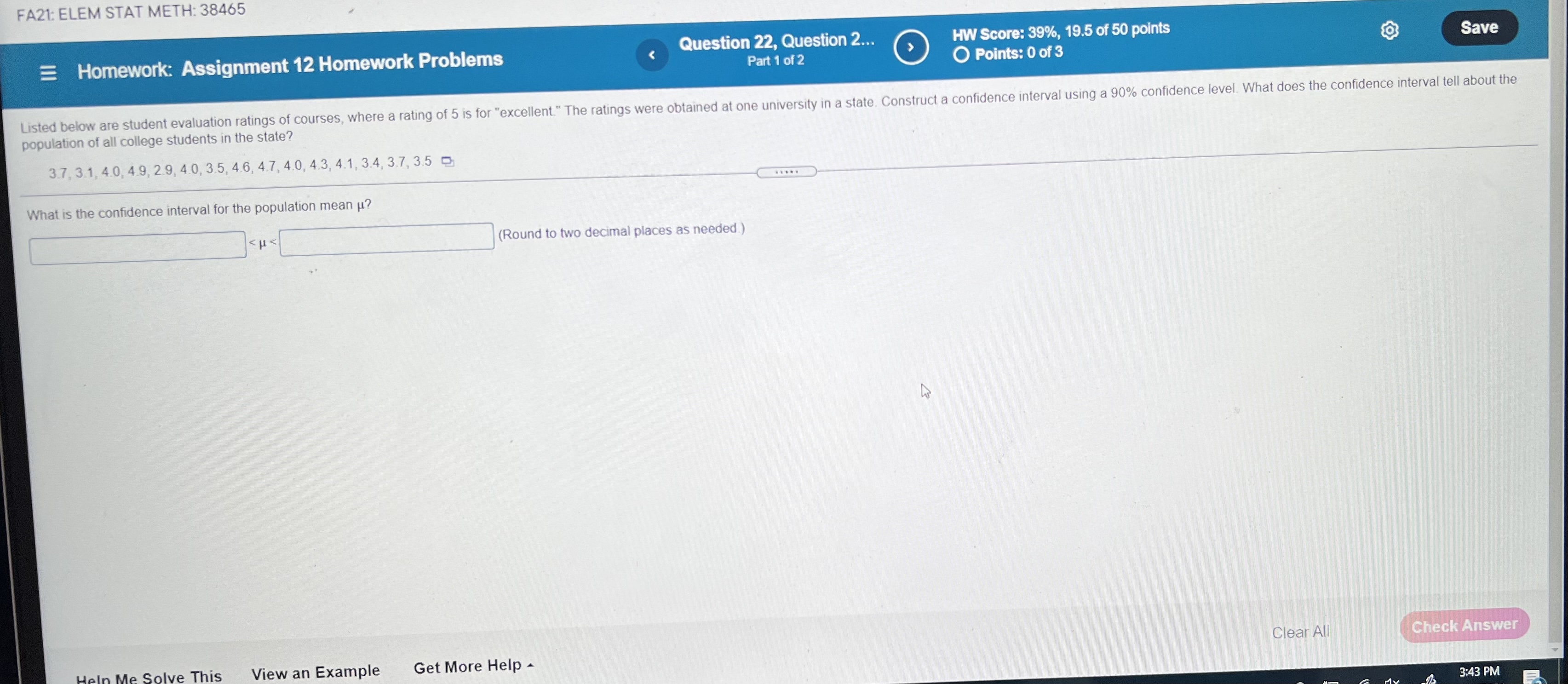 Need help with the following problems:prb 1 FA21: ELEM STAT METH: 38465