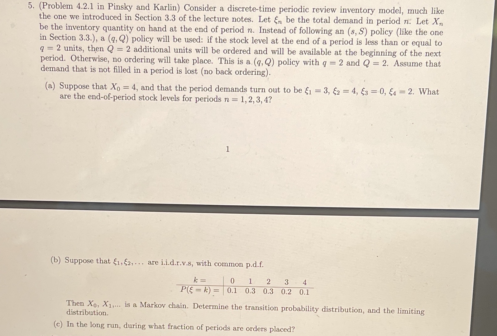  5. (Problem 4.2.1 in Pinsky and Karlin) Consider a discrete-time periodic