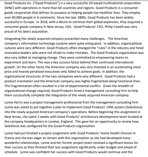 Please read the case study provided very carefully . And answer the