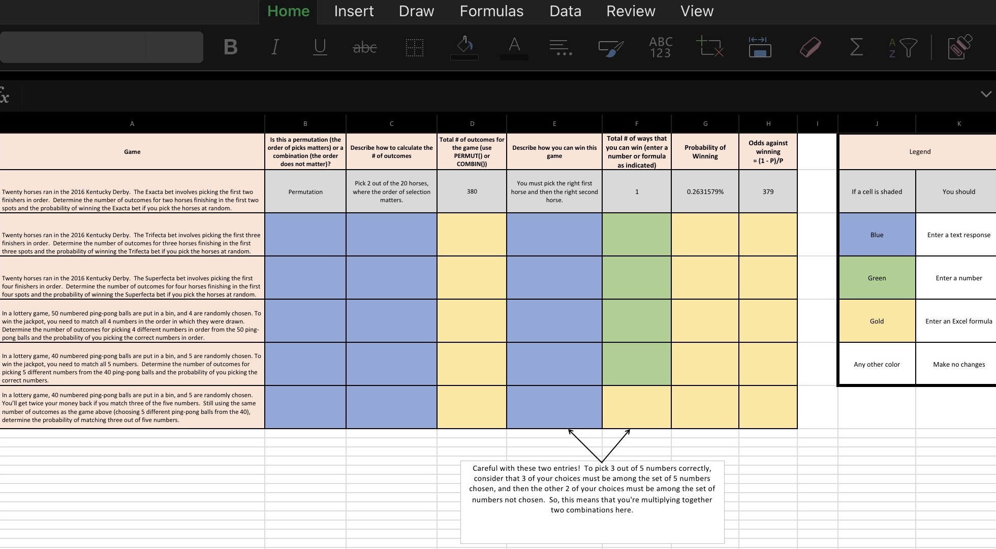  Home Insert Draw Formulas Data Review View B I U abe