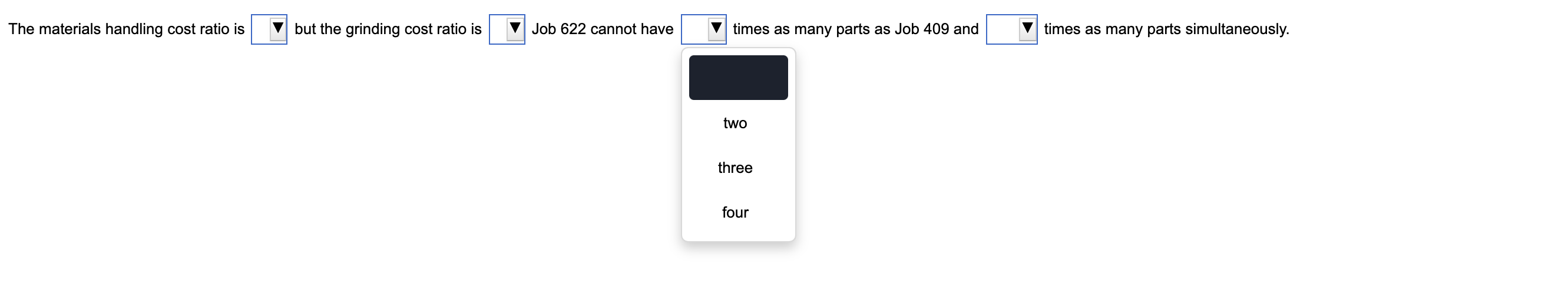machine hours. All 325 of the job's output units were tested. All