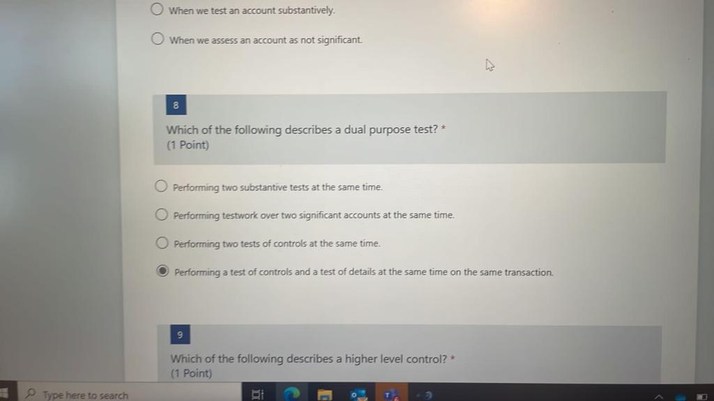  When we test an account substantively. When we assess an account