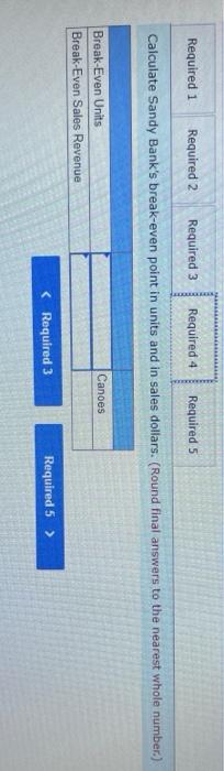 Calculate the contribution margin per canoe and the contribution margin ratio. 3.