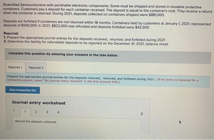  Diversified Semiconductors sells perishable electronic components. Some must be shipped and