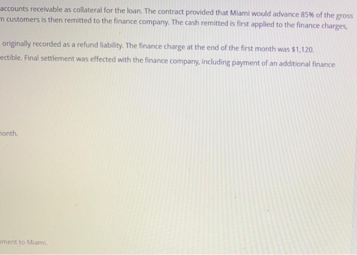 of accounts recebe as collateral for the Sun. The contract provided that