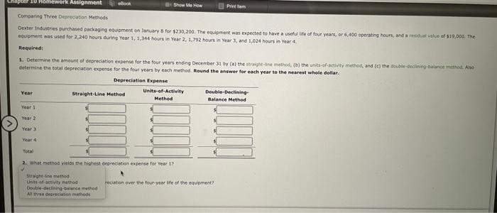  Chapter 10 Homework Assignment eBook Show Me How Pintem Comparing Tvee