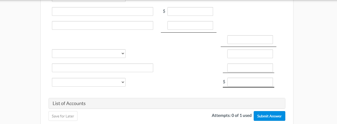 expenses $ 722.000 Interest revenue $ 35,000 Cost of goods sold 1,257,000