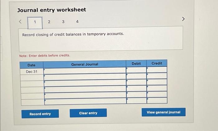 The following list includes temporary accounts from the December 31 adjusted trial