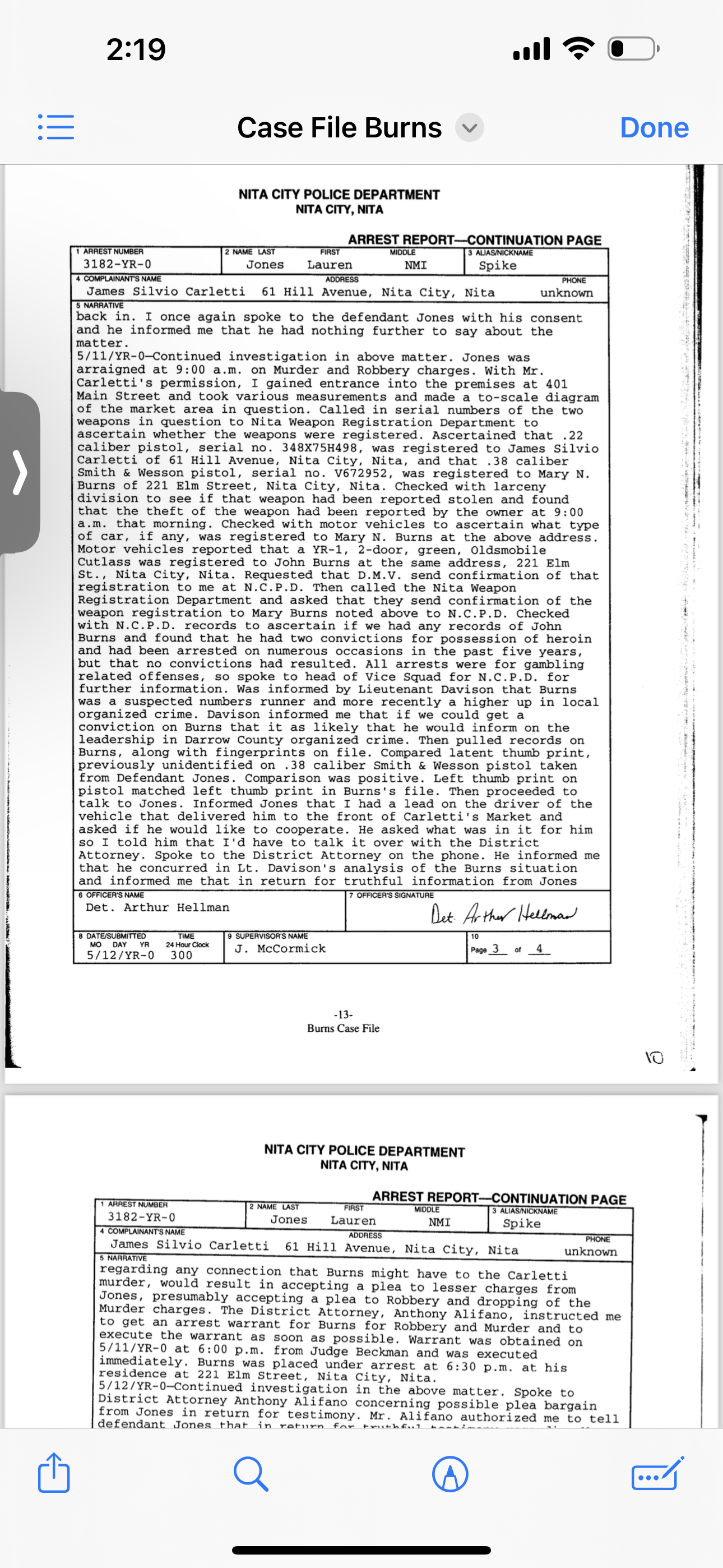 and robbery for the death of the attempted robbery of the Carletti