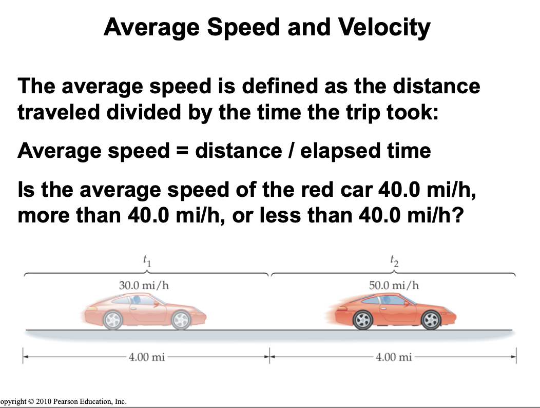  Average Speed and Velocity The average speed is defined as the