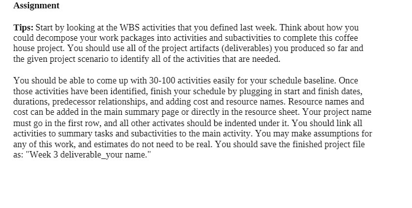  Assignment Tips: Start by looking at the WES activities that you