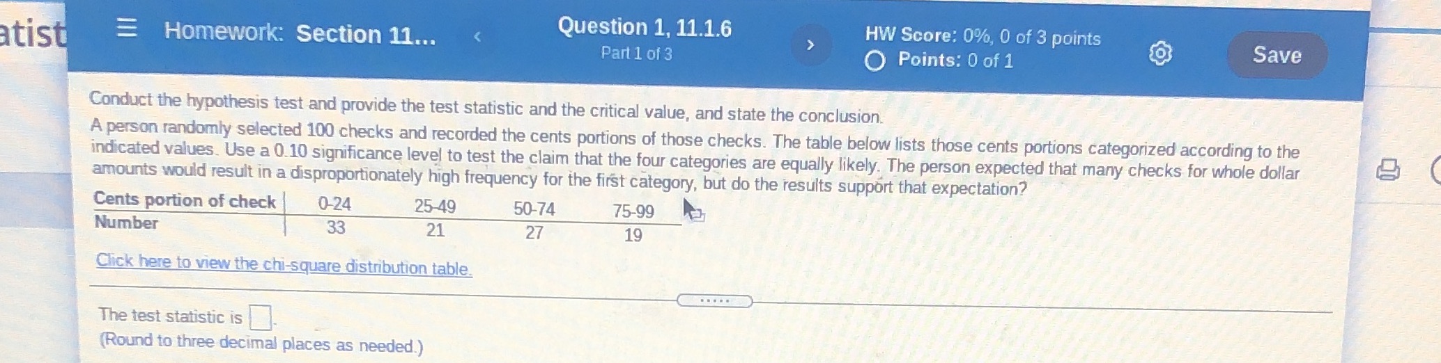 What is the test stat step by step , critical value step