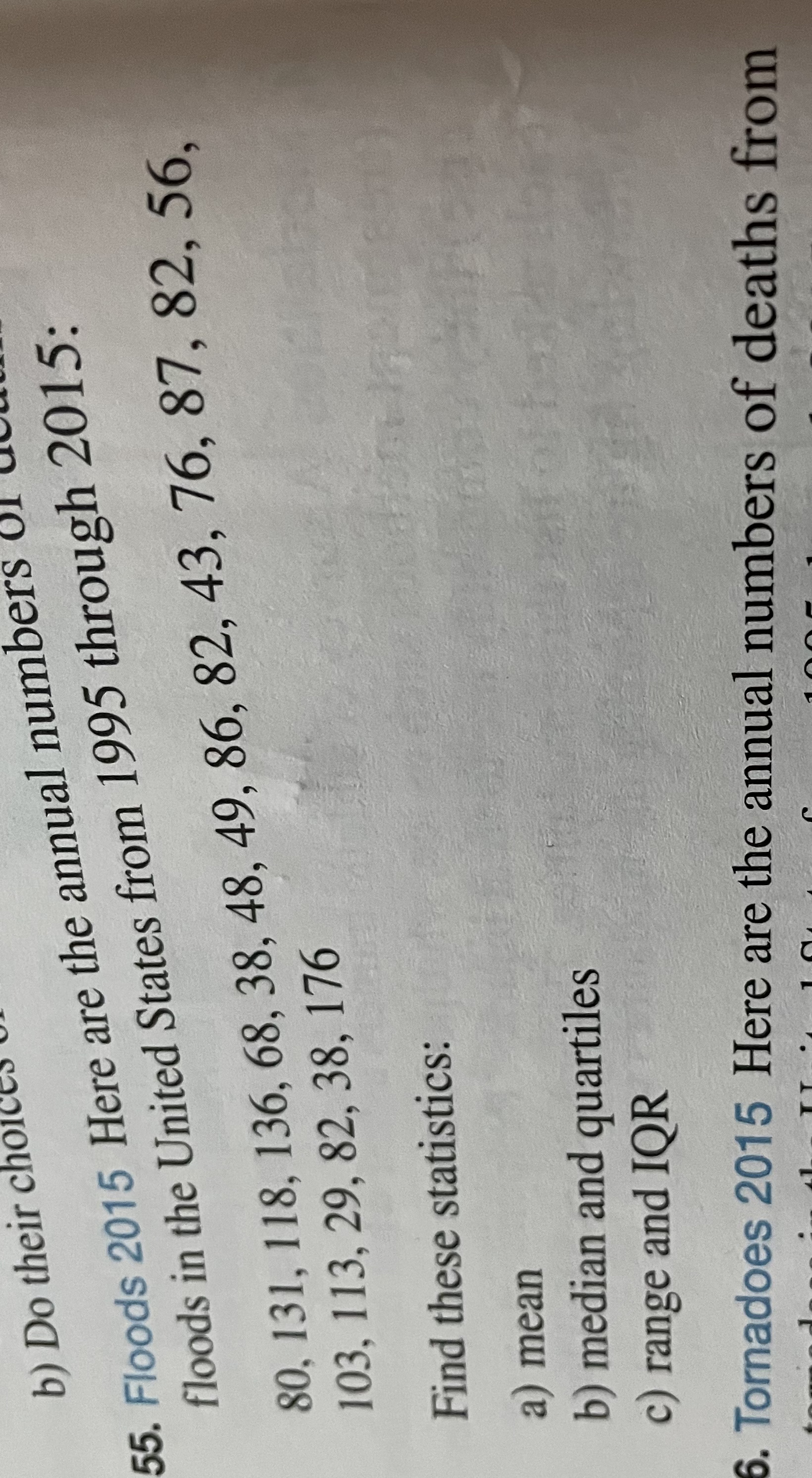 2015 Il Using the data from Exercise 55, write a short report
