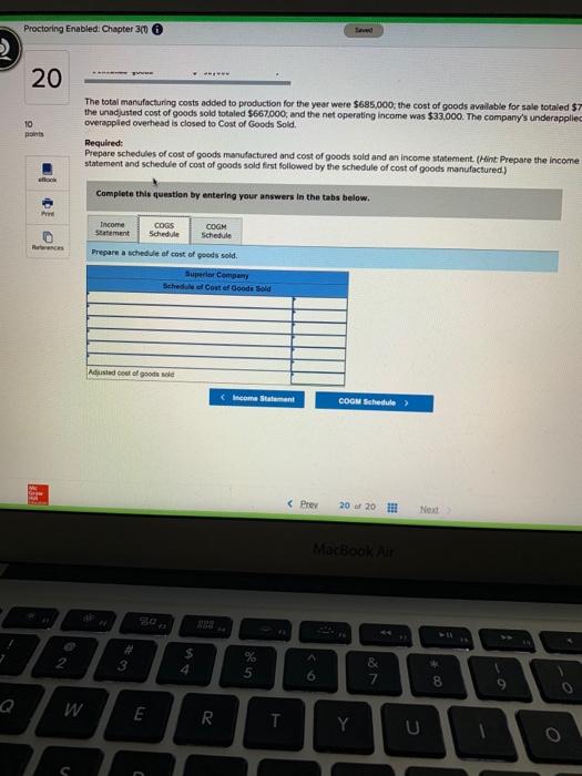 Superior Company provided the following data for the year ended December 31