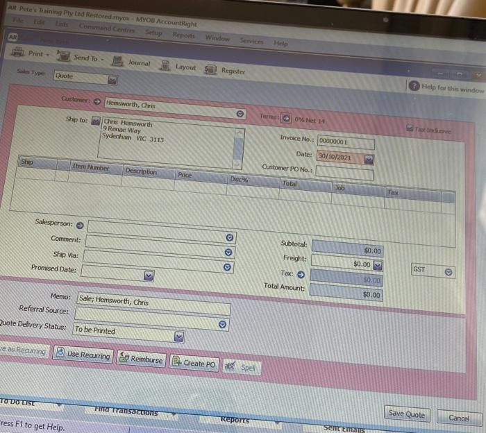 tax inclusive or no Sales and Purchases The following transaction has occurred