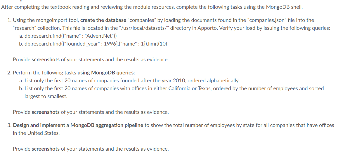  After completing the textbook reading and reviewing the module resources, complete