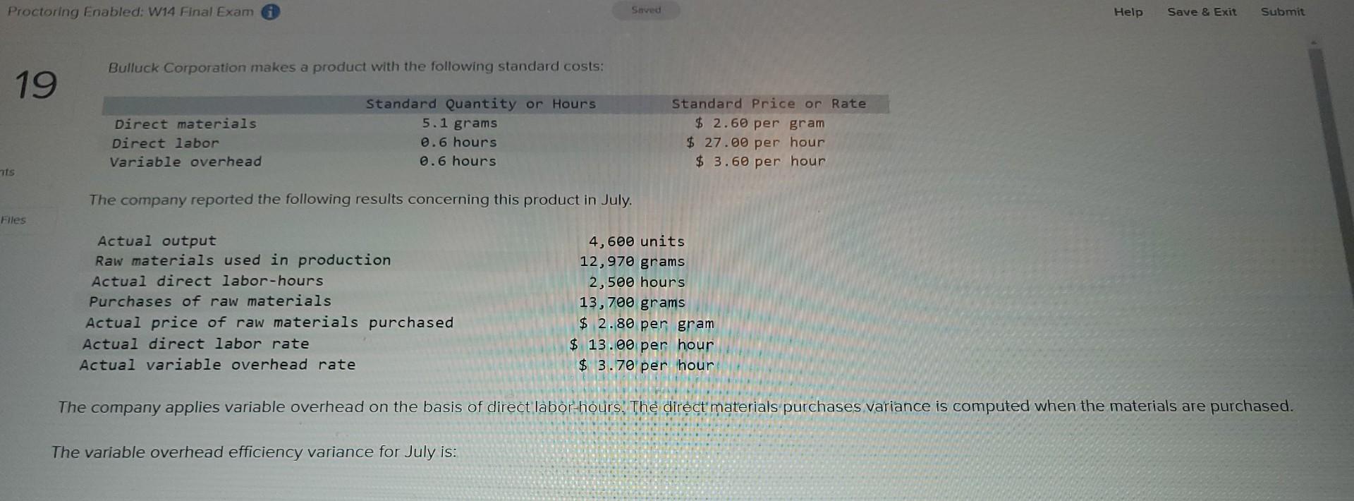  Please help, thank you. Proctoring Enabled: W14 Final Exam (i) Help