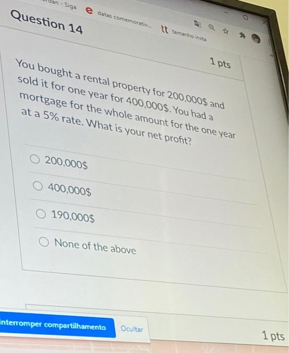  an - Siga e datas comemorati Question 14 It tamanho inta