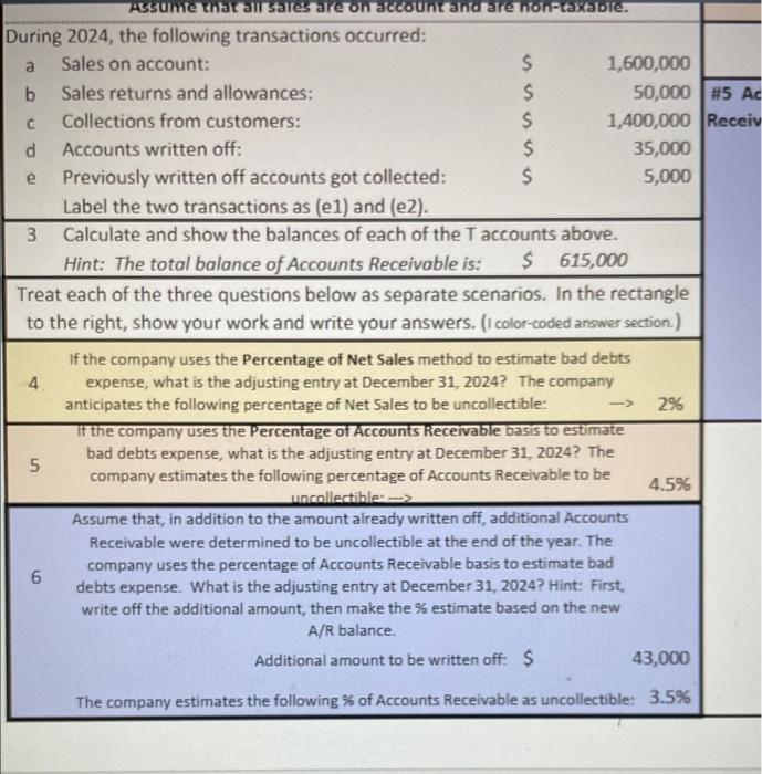 above. The Standard Company had the following opening balances as of 12/31/23: