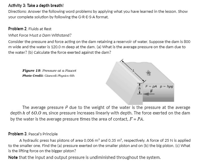 Activity 3: Take a depth breath! Directions: Answer the following word