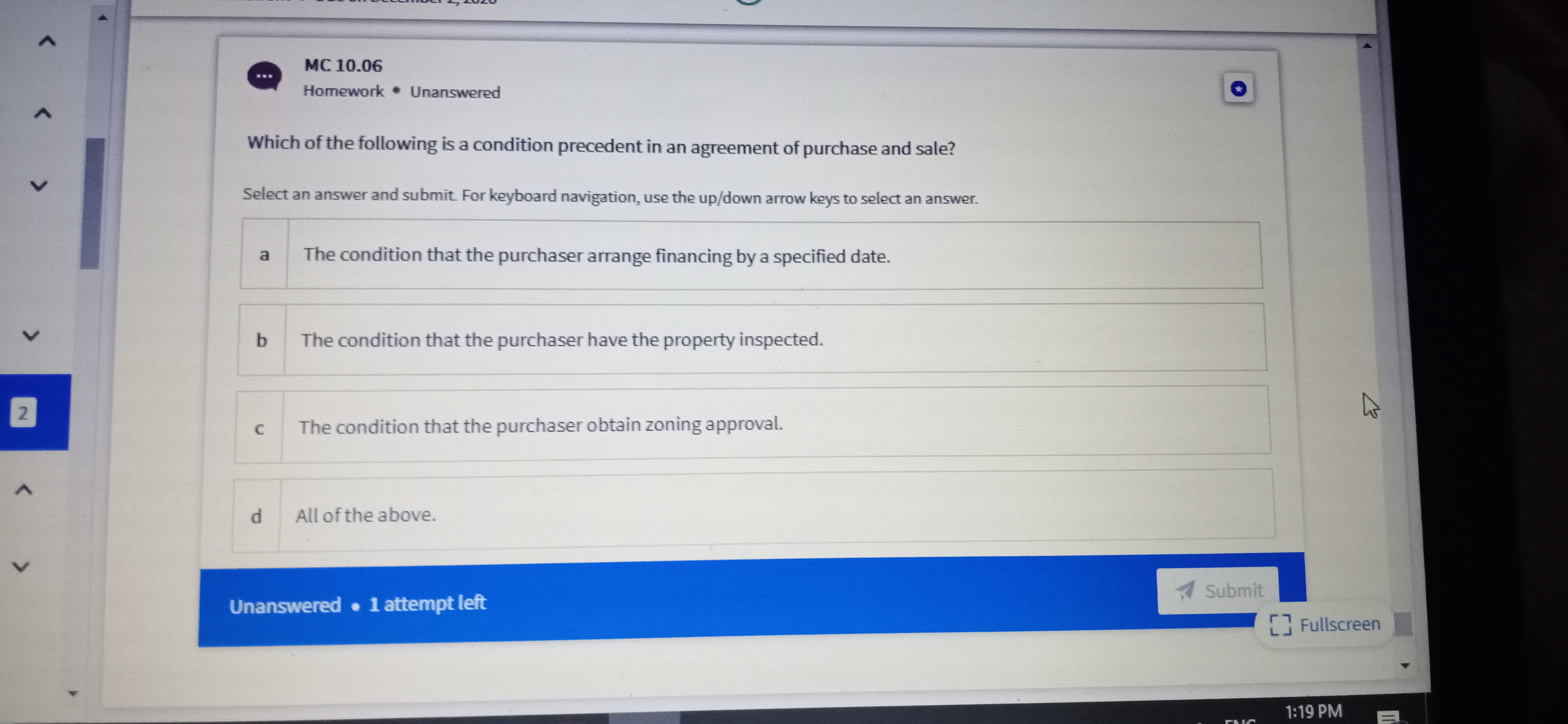 Please help me at answer this question MC 10.06 Homework . Unanswered