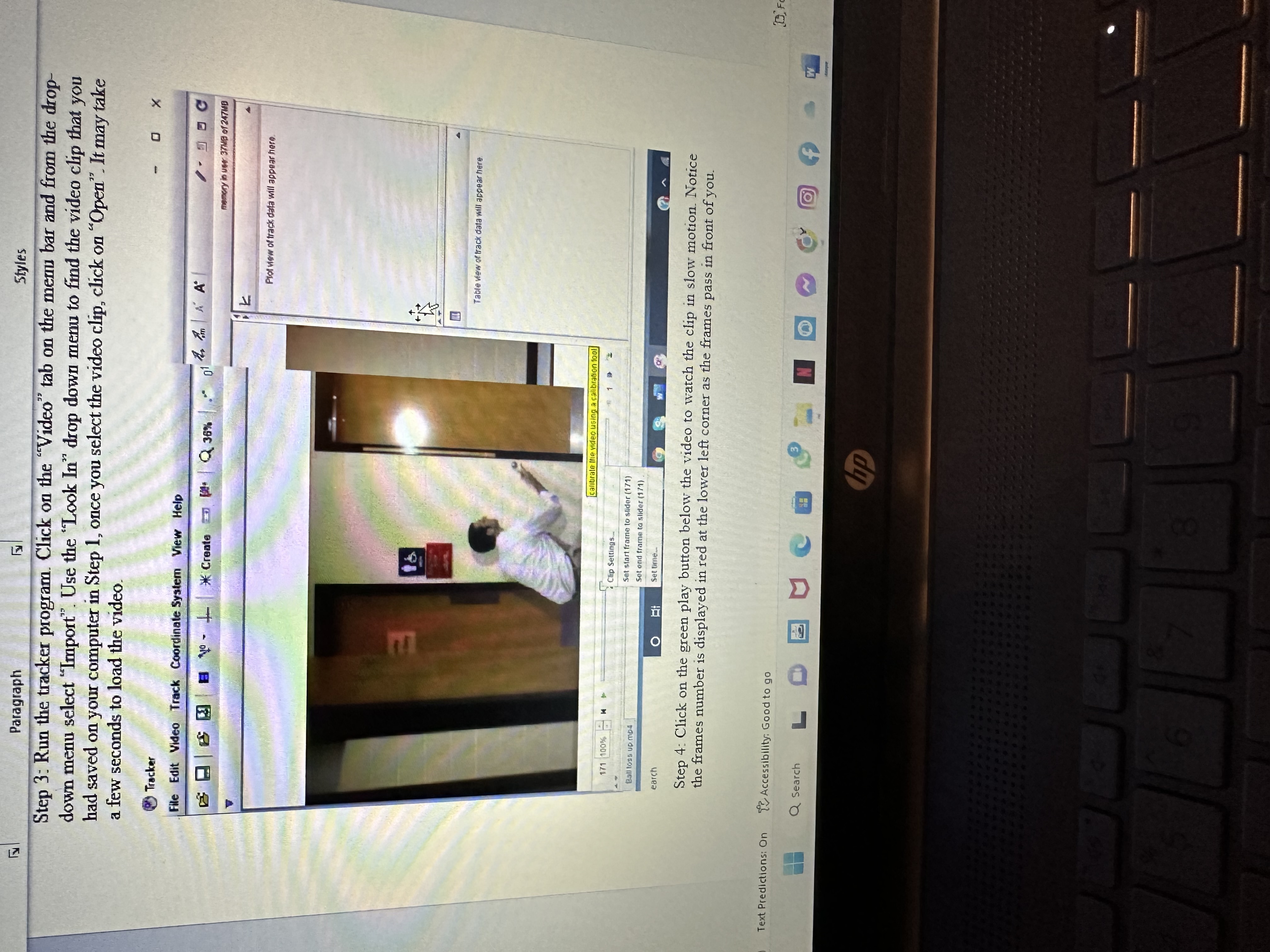 1: Download the video clip "Ball toss up" posted on aCampus along