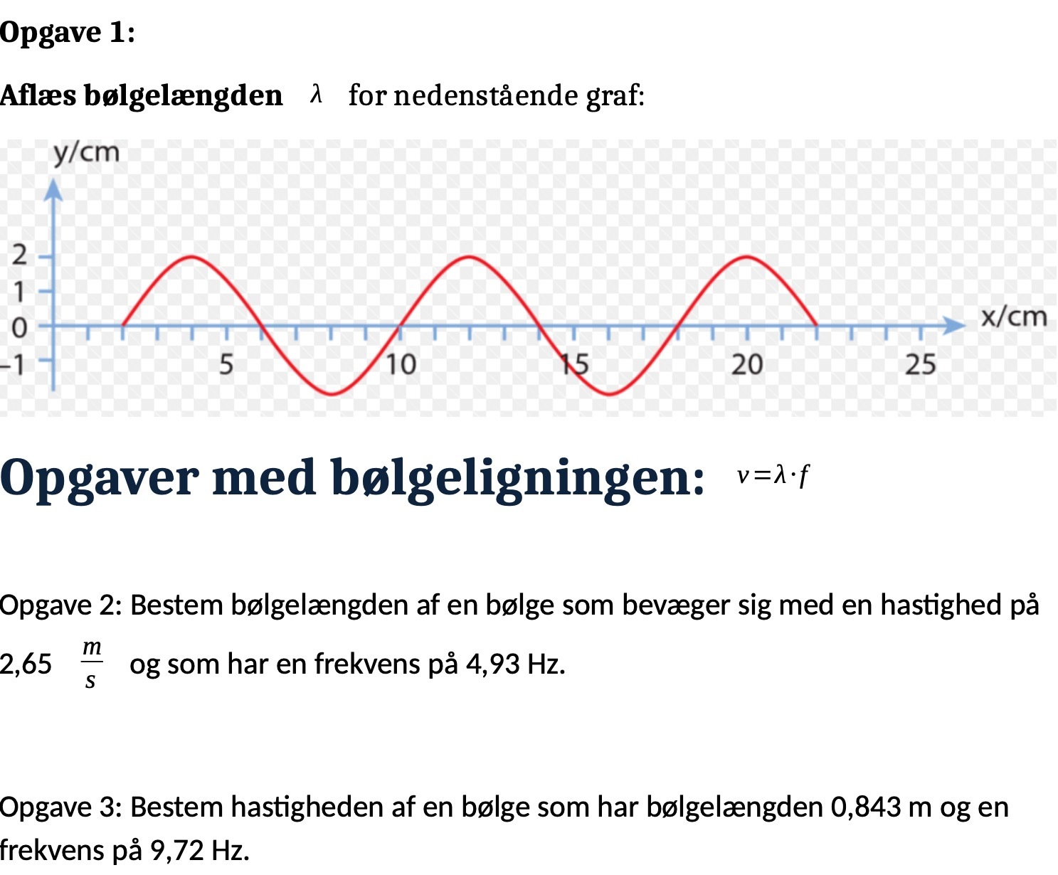 Opgave 1: Afls blgelngden A for nedenstende graf: y/cm 2 5 10