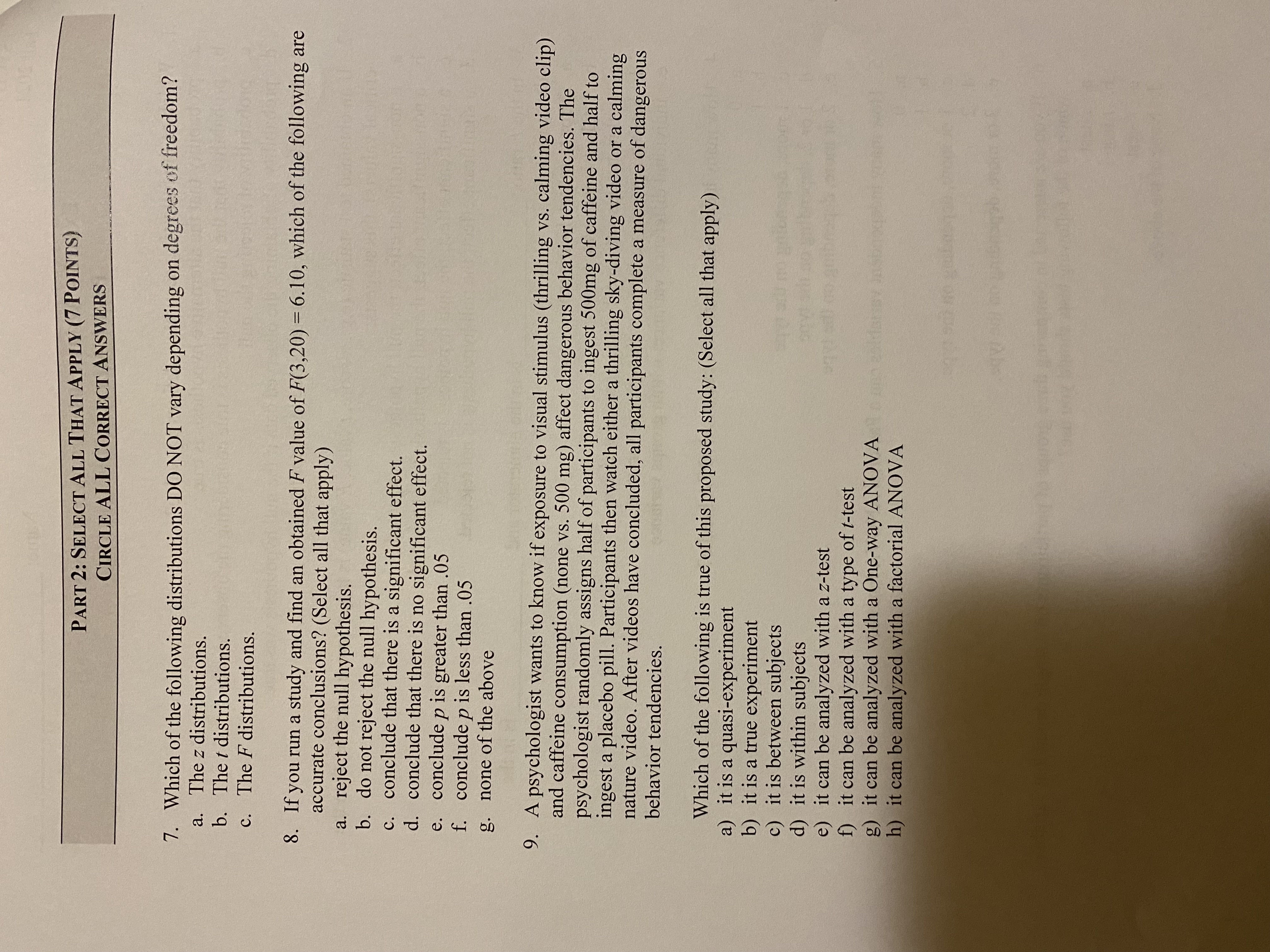 Statistics select all that apply PART 2: SELECT ALL THAT APPLY (7