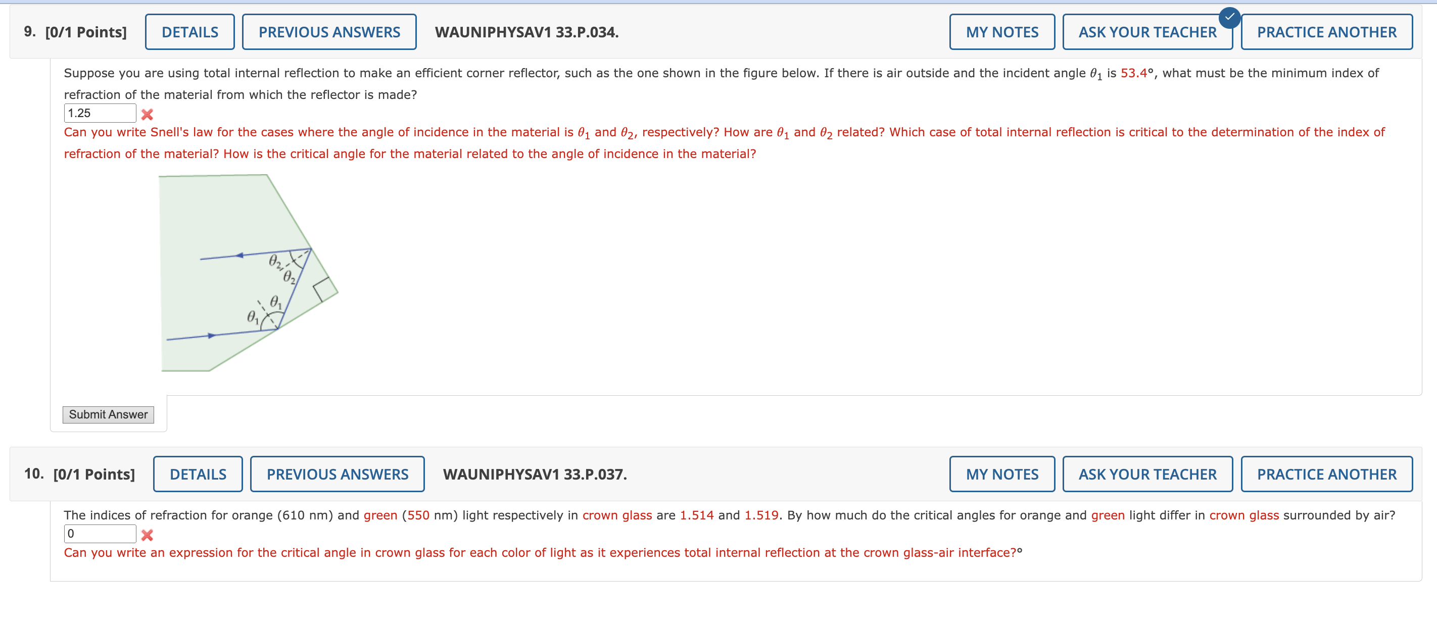 33Rplease circle the answer 9. [0/1 Points] DETAILS PREVIOUS ANSWERS WAUNIPHYSAV1 33.P.034.