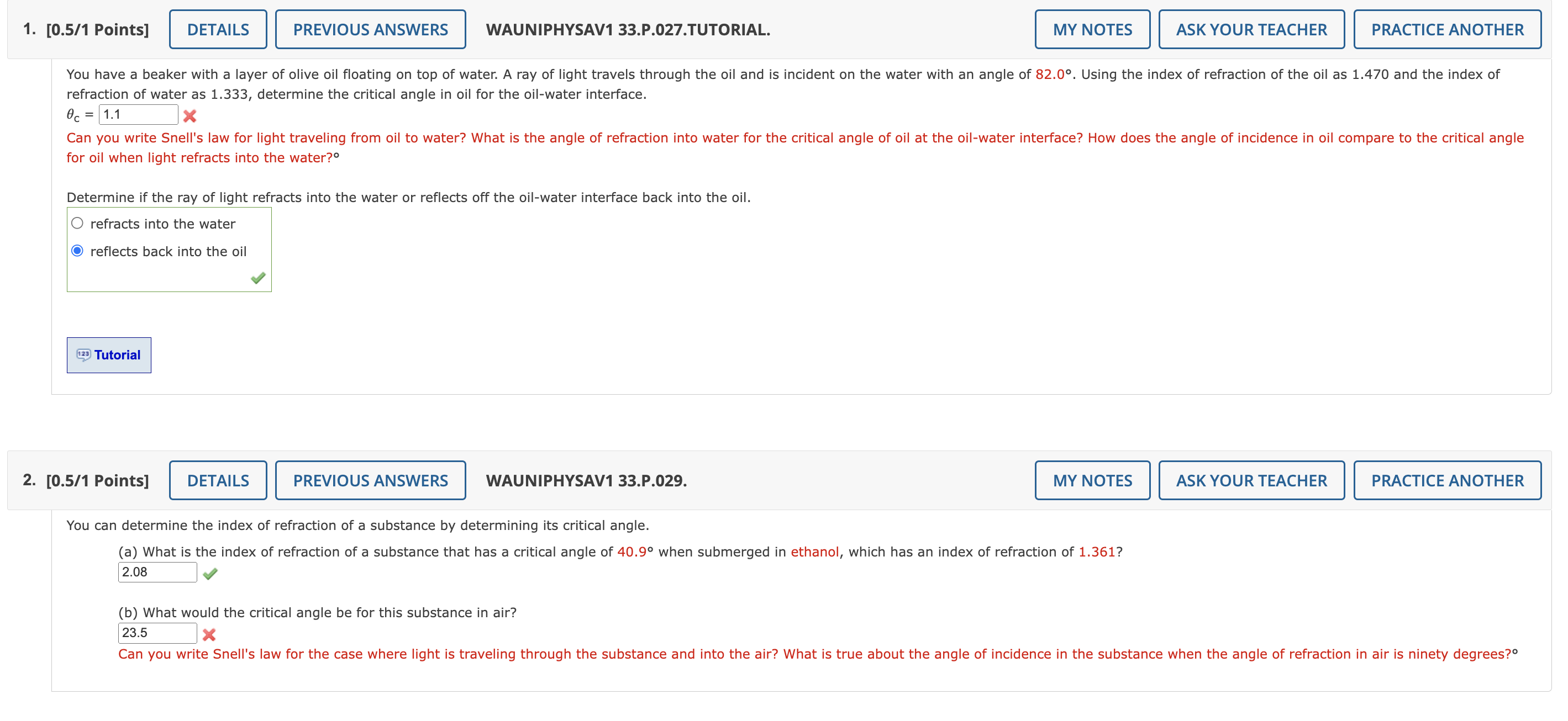 shown in the figure below. If there is air outside and the